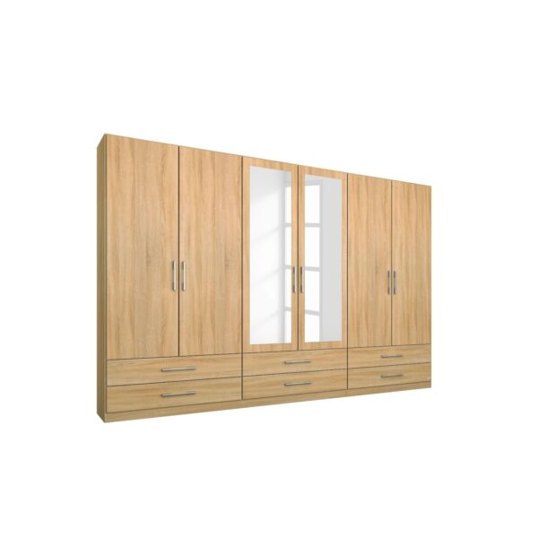 Kleiderschrank Levi beige 6 Türen B 271 cm - H 210 cm