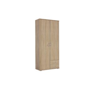 Kleiderschrank Sara 2-trg + 2 Schubkästen beige B 85 cm - H 188 cm - T 52 cm