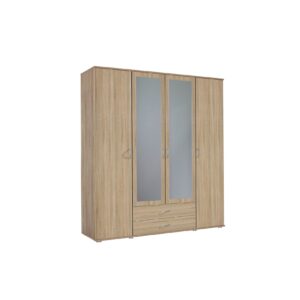 Kleiderschrank Sara 4-trg + 2 große Schubladen beige B 168 cm - H 188 cm B 168 cm - H 188 cm