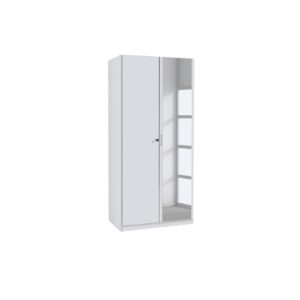 Kleiderschrank Caro 2-trg mit 1 Spiegelfront weiß B 91 cm - H 197 cm - T 54 cm