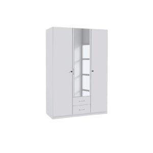 Kleiderschrank Caro 3-trg mit 1 Spiegelfront weiß B 136 cm - H 197 cm - T 54 cm