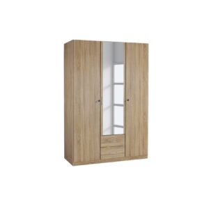 Kleiderschrank Caro 3-trg mit 1 Spiegelfront beige B 136 cm - H 197 cm - T 54 cm