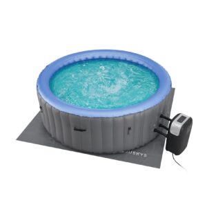 Juskys Whirlpool Palmira für bis zu 6 Personen - Outdoor Indoor Pool aufblasbar - rund - Grau