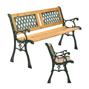 Juskys Gartenbank Sanremo – 2-Sitzer Sitzbank mit Armlehnen & Rückenlehne – 122x54x73 cm