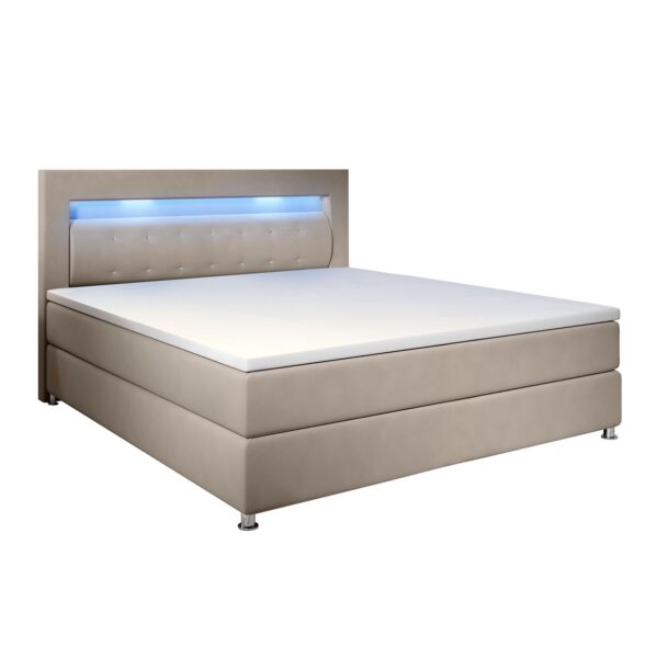 Juskys Boxspringbett Vancouver 120x200 cm - Bett mit LED