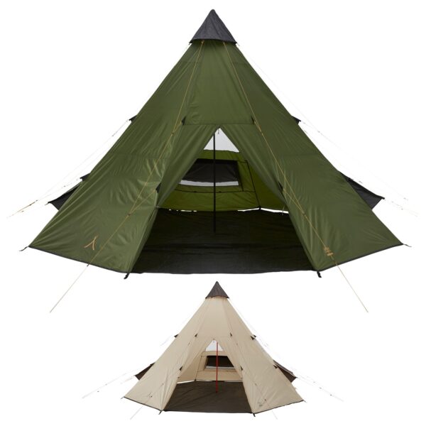 GRAND CANYON Black Falls 8 Personen Tepee Zelt Familien Gruppen Zelt Tipi Wigwam Farbe: Capulet Olive