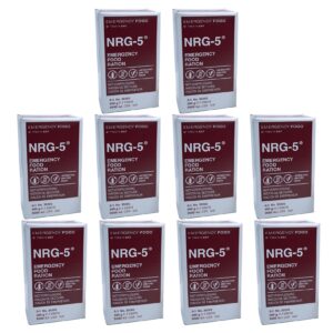 EMERGENCY FOOD 10 x NRG-5 Trekking Nahrung Not Ration Essen Laktosefrei Vegan