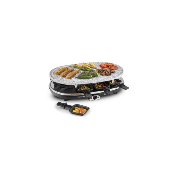 Steaklette Raclettegrill 1500 W Granit-Natursteinplatte 8 Personen