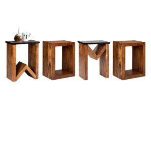 WOMO-DESIGN Beistelltisch D-Form Dresden