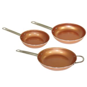 Starlyf® 3er Pfannenset Kupfer - Backofenfest - Induktion Copper Pan Set