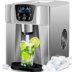 KESSER® Eiswürfelbereiter   Eiswürfelmaschine Edelstahl   100W  Ice Maker   12 kg 24 h   2 Würfelgrößen   Zubereitung in 6 min   2 Liter Wassertank   Timer   LCD-Display   Wassertank