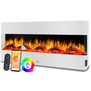 KESSER® Wandkamin Elektrokamin 3D Elektrischer Kamin mit Heizung 9 Farbmodi LED Flammeneffekt