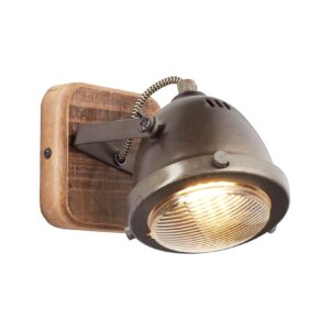 BRILLIANT Lampe Carmen Wood Wandspot burned steel/holz   1x PAR51