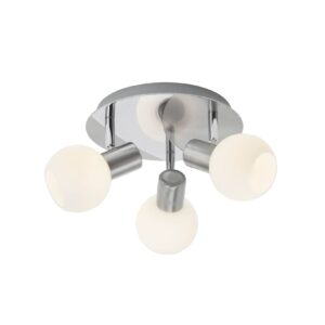 BRILLIANT Lampe Tiara Spotrondell 3flg eisen/weiß   3x D45