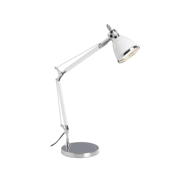 BRILLIANT Lampe Octavia Tischleuchte chrom/weiß   1x A60