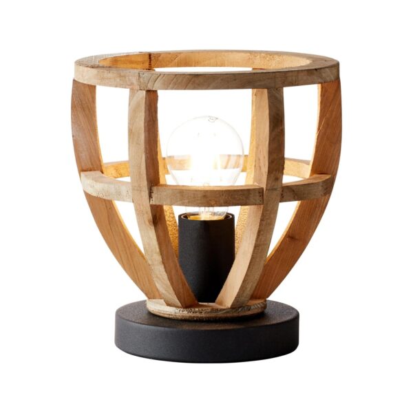 BRILLIANT Lampe Matrix Nature Tischleuchte 20cm antik holz/schwarz korund   1x A60