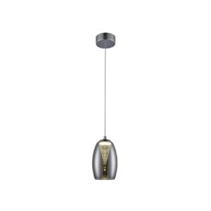 BRILLIANT Lampe Metropolis LED Pendelleuchte 1flg chrom/rauchglas   1x 5W LED integriert COB