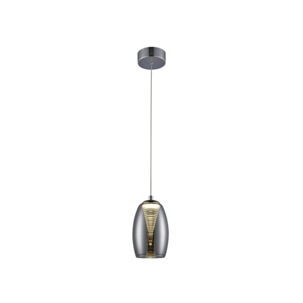 BRILLIANT Lampe Metropolis LED Pendelleuchte 1flg chrom/rauchglas   1x 5W LED integriert COB