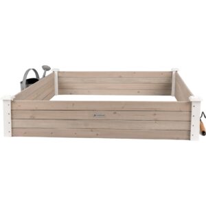 WONDERMAKE® Große Hochbeet-Umrandung aus Holz für Garten Terrasse