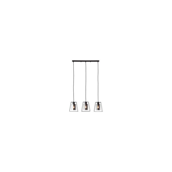 BRILLIANT Luxor Pendelleuchte 3flg schwarz matt/cognac   3x A60