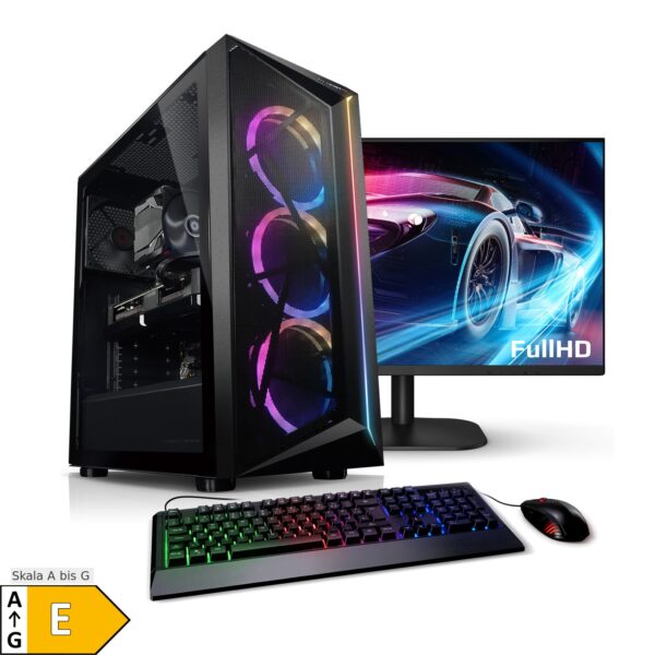 PC Set Gaming mit 27 Zoll TFT Raptor V AMD Ryzen 5 5600X