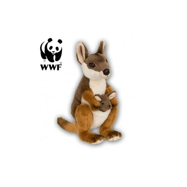 WWF Plüschtier Känguru mit Baby (19cm) lebensecht Kuscheltier Stofftier Kangaroo Joey