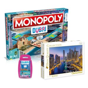 Monopoly - Dubai + Top Trumps & Puzzle (1000 Teile) Gesellschaftsspiel Bundle