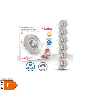 LED Einbauleuchten matt-nickel 6er SET 5W