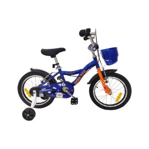 Makani Kinderfahrrad Bentu 16 Zoll Stützräder Klingel Frontkorb Metallrahmen dunkelblau