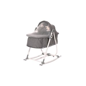 Lorelli Babywiege manuell Alicante 2 in 1 Babywippe Moskitonetz Sonnendach Gurt grau