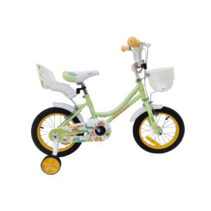 Makani Kinderfahrrad Norte 14 Zoll Frontkorb Puppensitz Stützräder verstellbar grün