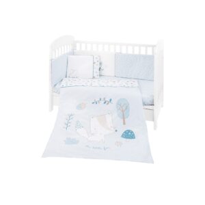 Kikkaboo Babybettwäsche 6-teilig. Decke 135 x 95 cm Laken 140 x 70 cm Nestchen blau