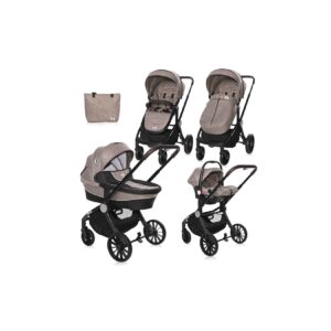 Lorelli Kombikinderwagen Ramona 3 in 1 Babyschale Sitzeinheit Wickeltasche Korb beige