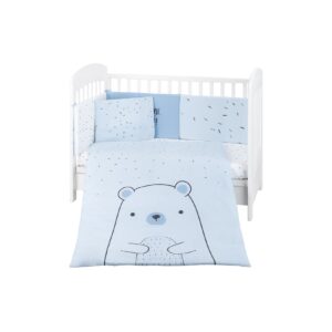 Kikkaboo Kinderbettwäsche Bär 6tlg. Decke 135 x 95 Kissen 45 x 35 Laken 140 x 70 blau