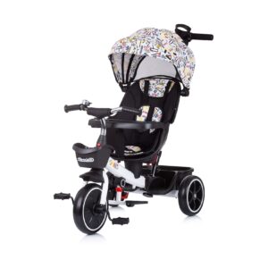 Chipolino Tricycle 4 in1 Smart Schiebestange Sitz drehbar Flaschenhalter Tablett weiß