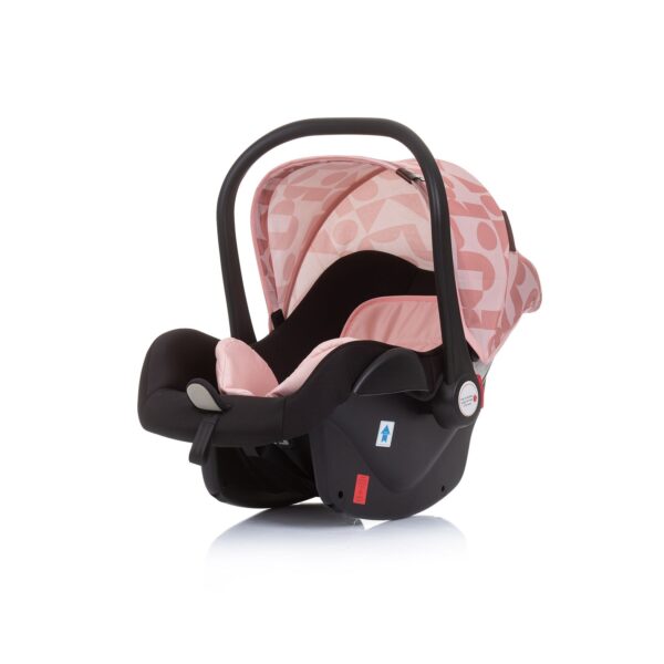 Chipolino Babyschale Enigma Gruppe 0+ (0 - 13 kg) Sonnendach Kissen 3-Punkt-Gurt rosa schwarz