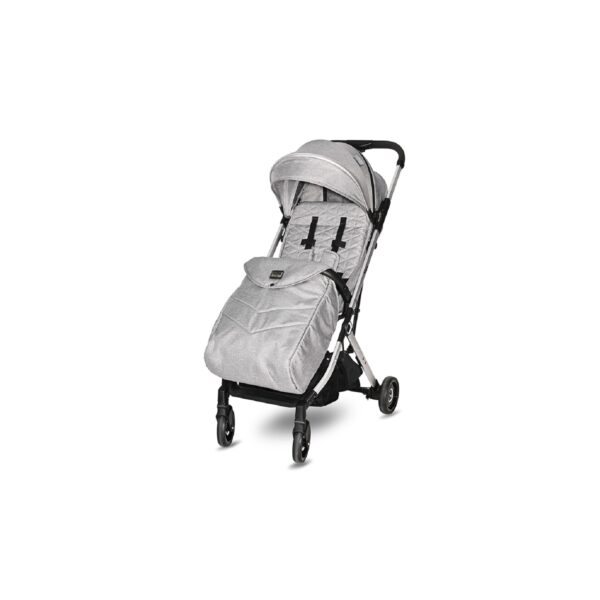 Lorelli Kinderwagen Myla Aluminiumrahmen Korb Fußsack klappbar mit Zusatzgriff silber