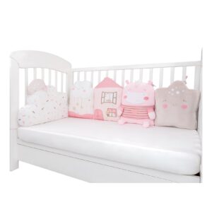 Kikkaboo Babykissen-Set 5-tlg. Plüsch Jersey Einzelkissen Maße 35 x 30 x 7 cm rosa pink