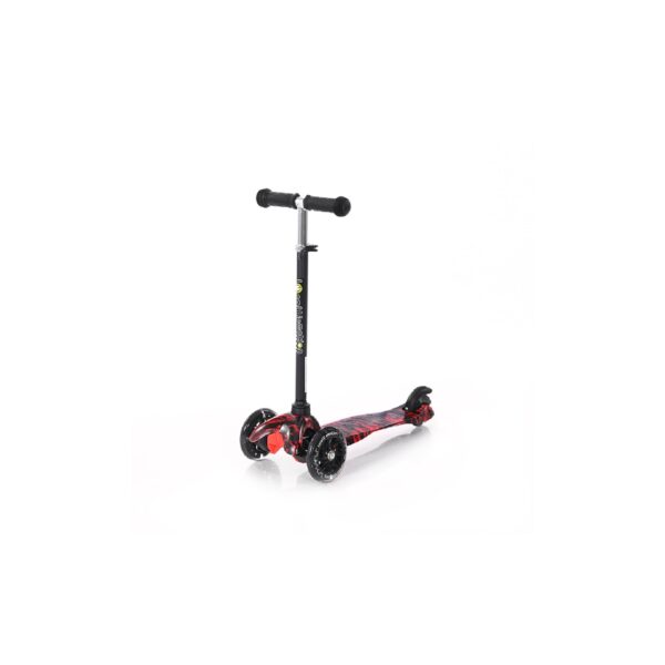 Lorelli Kinderroller Mini klappbar verstellbar PU Räder leuchten ABEC-7 Bremse schwarz rot