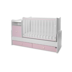 Lorelli Babybett 4 in 1 Trend Plus NEW Schaukelfunktion Jugendbett Schreibtisch pink