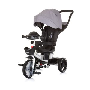 Chipolino Tricycle Dreirad Be Active 2 in 1 Sitz drehbar Musik Licht drehbar grau