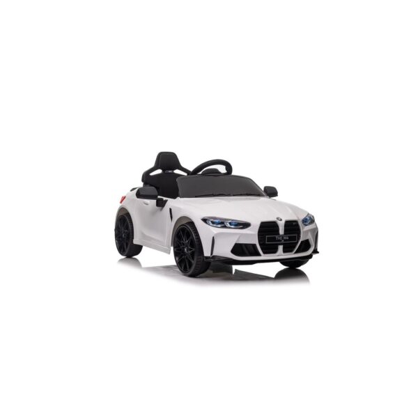 ES-Toys Kinder Elektroauto BMW M4 lizenziert 12V7A Akku 2 Motoren EVA-Reifen MP3 weiß