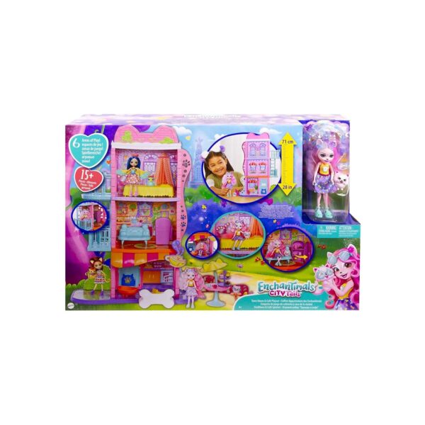 Mattel HJH65 - Enchantimals - City Tails - Stadthaus mit Café