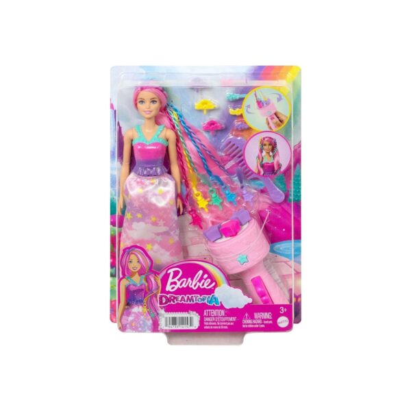 Mattel HNJ06 - Barbie - Dreamtopia - Flechtspaß inkl. Stylingwerkzeug und Haaraccessoires