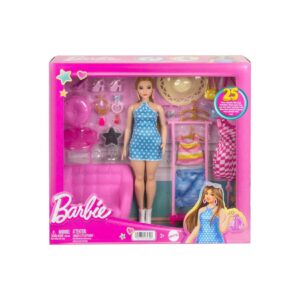 Mattel HPL78 - Barbie - Fashion-Set mit Puppe & Kleiderschrank