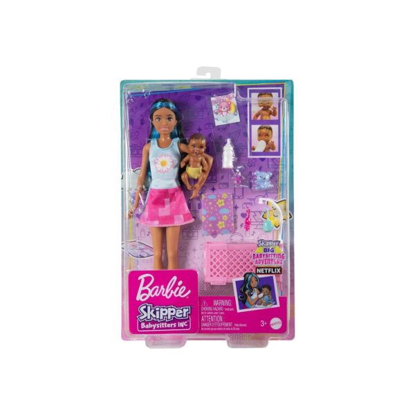 Mattel HJY34 - Barbie - Skipper Babysitters Inc - Babysitterpuppe mit Zubehör