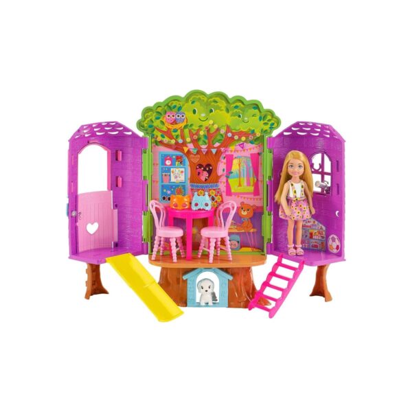 Mattel HPL70 - Barbie Chelsea - Baumhaus Spielset inkl. Puppe und Zubehör