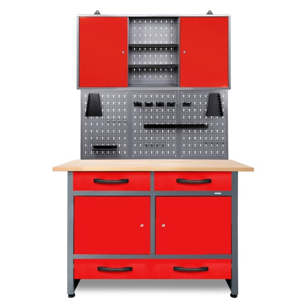 Werkstatt Set Werner Plus 120 cm 1 Schrank rot