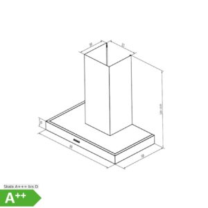PKM Dunstabzugshaube T1-90 A++IXEZ
