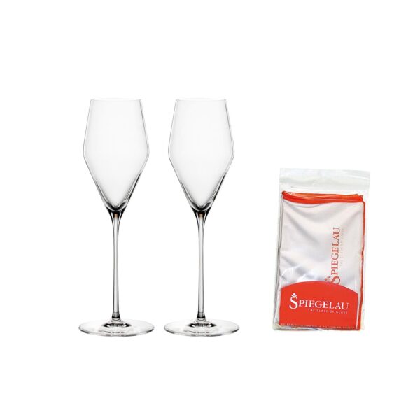 Spiegelau Champagnergläser + Poliertuch Definition 250 ml 3er Set